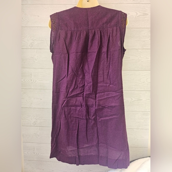 Free People -Women's XS Purple Sleeveless Tunic, Dress Embroided - Picture 2 of 7
